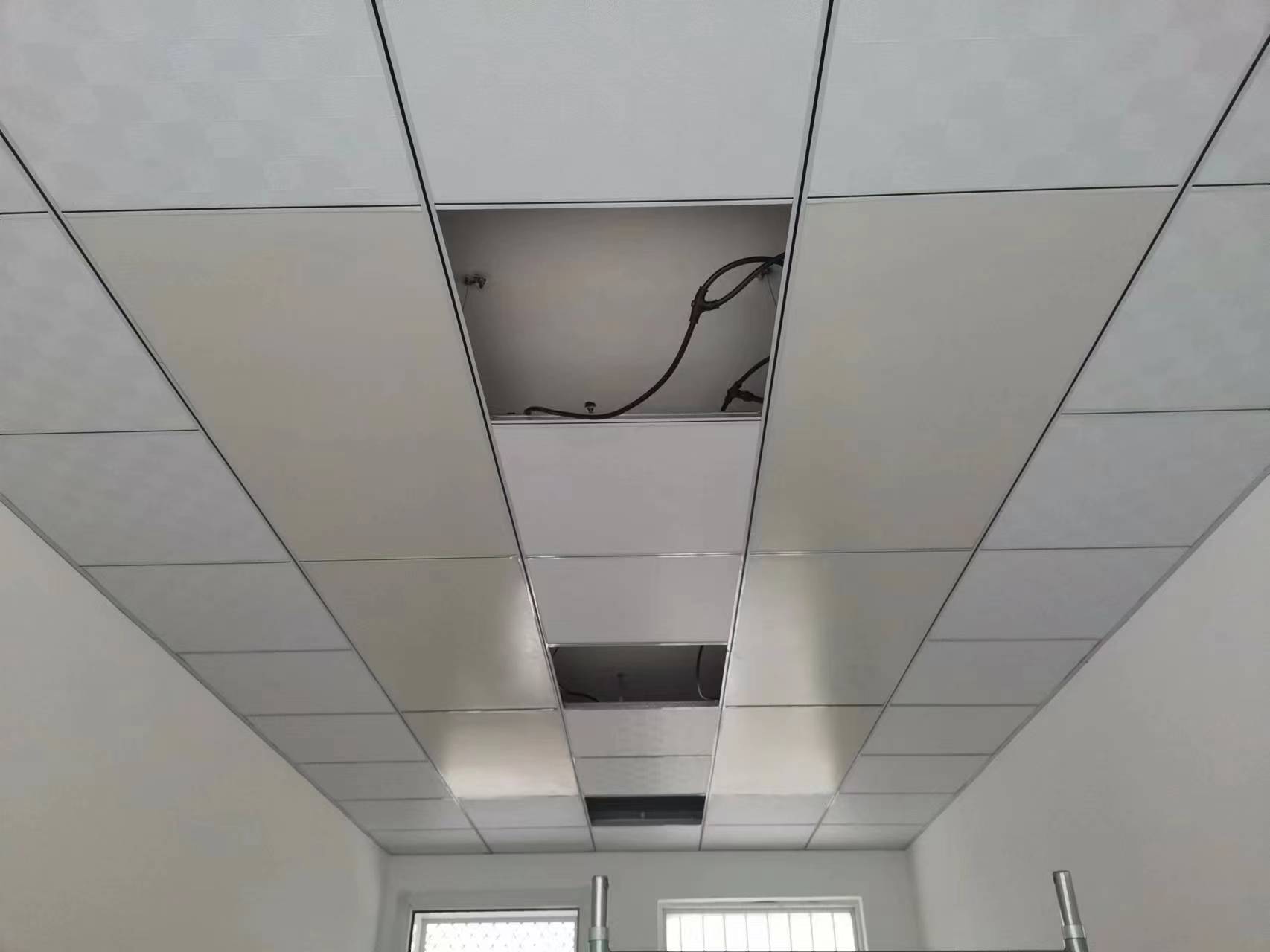 Commercial infrared heating installation - office ceiling mounted radiant panels UK